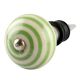 Pea Green Striped Ceramic Wine Stopper